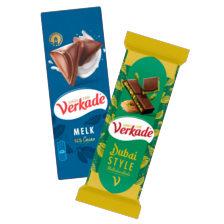 Verkade chocoladerepen puur, melk, wit of Dubai style 